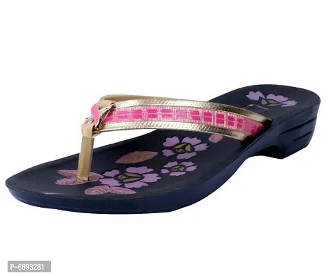 IndiWeaves Gold::Pink Comfortable Flip Flop/Sandal for Womens-Size-4-thumb0