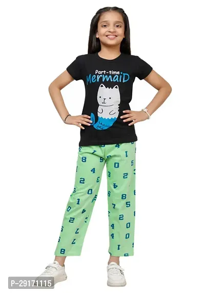 Stylish Multicoloured Cotton Printed Pyjama Lower Pant For Girls Pack Of 2-thumb2