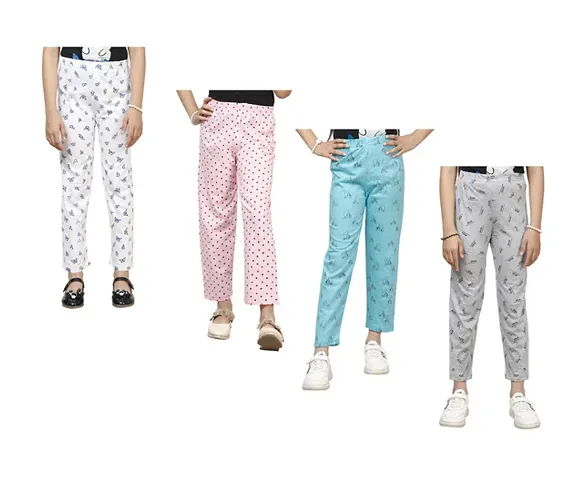 Stylish Pyjama Lower Pant For Girls Pack Of 4