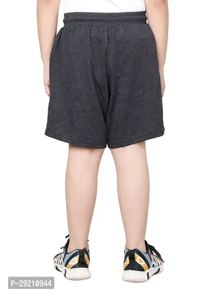 Elegant Grey Cotton Blend Solid Shorts For Boys-thumb5