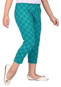 Fabulous Green Cotton Printed Capri For Girls-thumb3