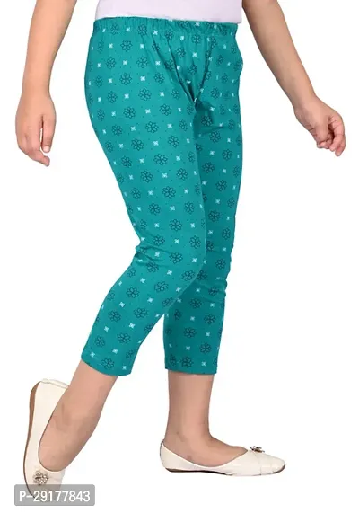 Fabulous Green Cotton Printed Capri For Girls-thumb4