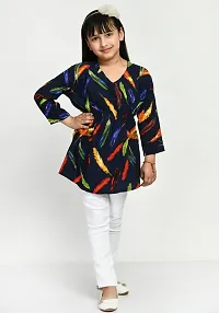 Stylish Multicoloured Crepe Printed Tops For Girls Pack Of 2-thumb1