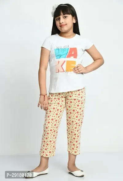 Stylish Green Cotton Printed Pyjama For Girl-thumb2