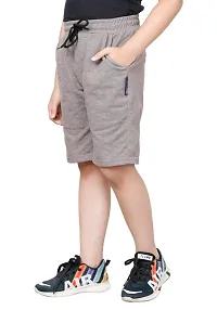 Elegant Grey Polyester Solid Shorts For Boys-thumb3