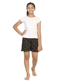 Fabulous Black Cotton Printed Shorts Hot Pant For Girls-thumb1