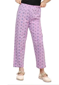 Stylish Multicoloured Cotton Printed Pyjama Lower Pant For Girls Pack Of 3-thumb3