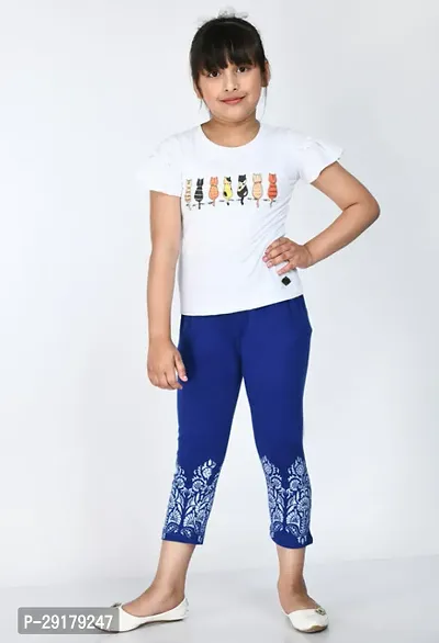 Fabulous Multicoloured Cotton Printed Capri For Girls Pack Of 2-thumb2