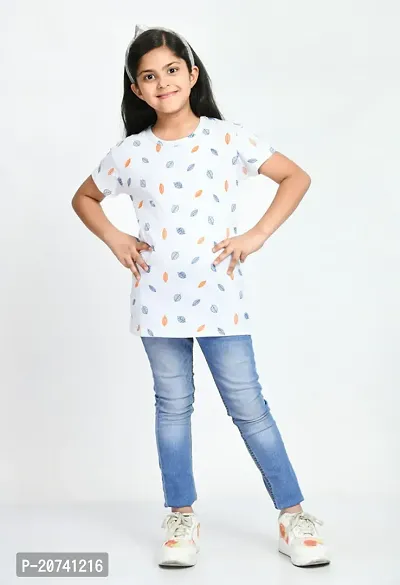 Elegant Cotton Printed Round Neck T-Shirts For Girls- Pack Of 3-thumb2