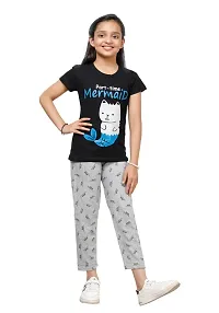 Stylish Multicoloured Cotton Printed Pyjama Lower Pant For Girls Pack Of 3-thumb1