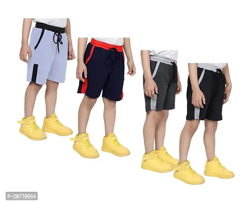 Boys Stylish Solid Cotton Combo Shorts-thumb0