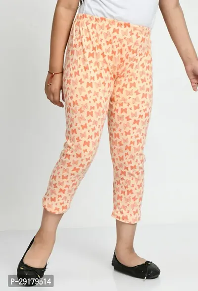 Fabulous Peach Cotton Printed Capri For Girls-thumb4