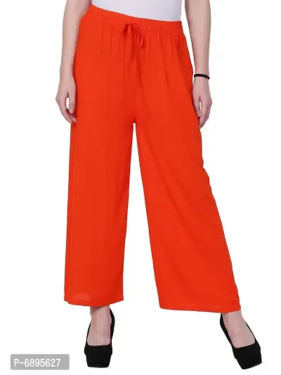 IndiWeaves Women Viscose Casual Palazzo (VRP 12-IW_Orange_XX-Large)-thumb0