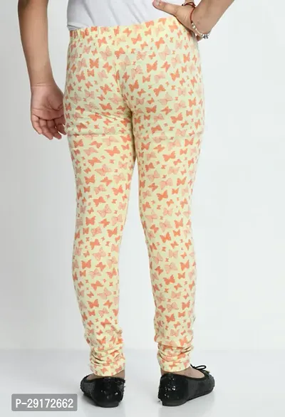 Stylish Yellow Cotton Printed Leggings For Girls-thumb5