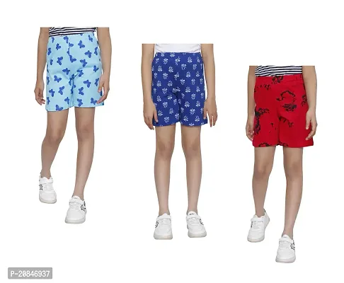 Stylish Girls Cotton Shorts Pack of 3-thumb0