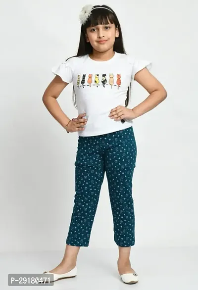 Stylish Multicoloured Cotton Printed Pyjama For Girl Pack Of 3-thumb2