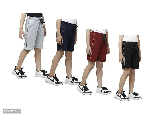 Stylish Boys Cotton Casual Shorts Pack of 4-thumb0