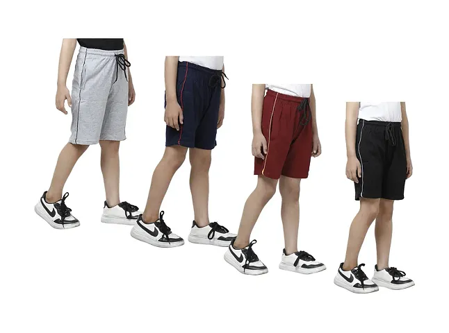 Pack 4 Stylish Boys Cotton Casual Shorts