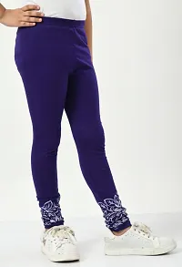 Stylish Purple Cotton Printed Leggings For Girl-thumb3