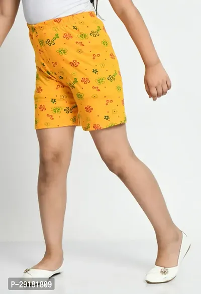 Fabulous Yellow Cotton Printed Shorts Hot Pant For Girls-thumb3