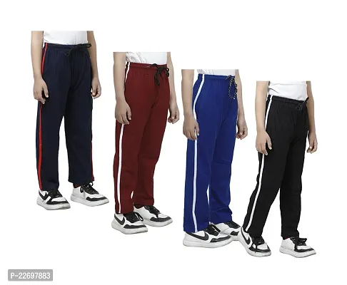 Charming Multicoloured Cotton Solid Track Pant For Boys Pack Of 4-thumb0