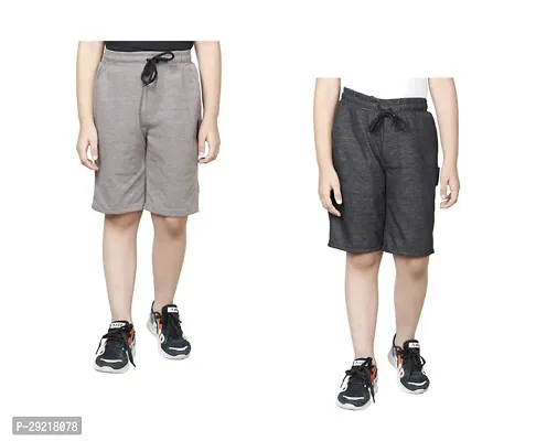 Elegant Polyester Solid Shorts For Boys Pack Of 2