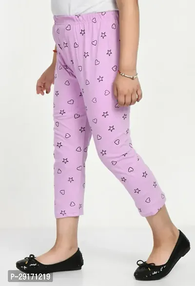 Stylish Pink Cotton Printed Capris For Girls-thumb3