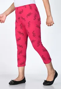 Fabulous Magenta Cotton Printed Capri For Girls-thumb2