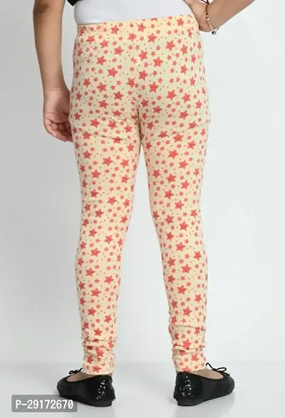 Stylish Beige Cotton Printed Leggings For Girls-thumb5