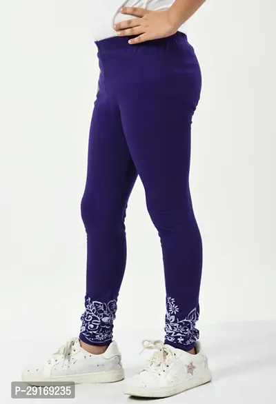 Stylish Purple Cotton Printed Leggings For Girl-thumb3