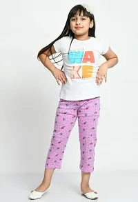 Stylish Pink Cotton Printed Pyjama For Girl-thumb1