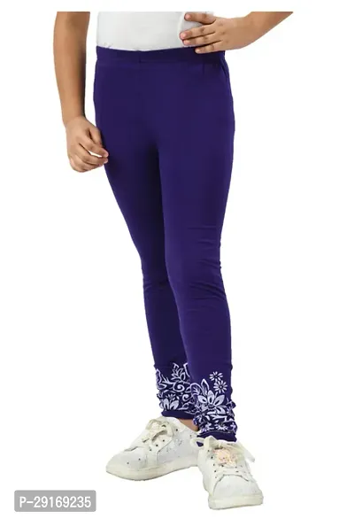 Stylish Purple Cotton Printed Leggings For Girl-thumb0