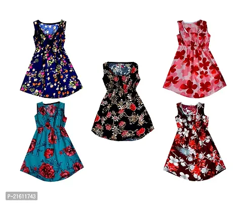 Girls Stylish Floral Printed Frock Dress