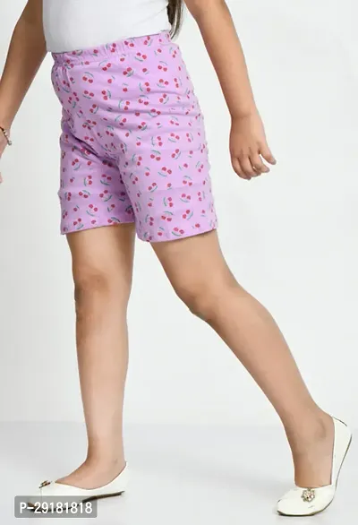 Fabulous Magenta Cotton Printed Shorts Hot Pant For Girls-thumb3