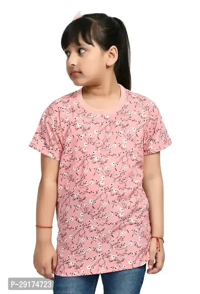 Stylish Multicoloured Crepe Printed Half Sleeve T-shirt For Girl Pack Of 3-thumb3