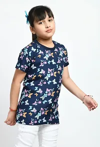 Stylish Multicoloured Crepe Printed Tee For Girls Pack Of 3-thumb4