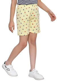 Stylish Yellow Cotton Printed Regular Shorts For Girls-thumb4