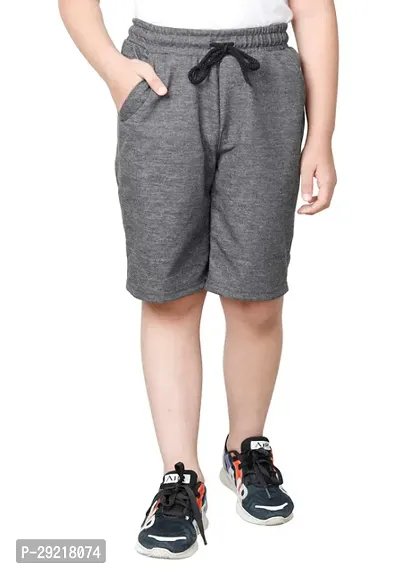 Elegant Polyester Solid Shorts For Boys Pack Of 2-thumb3