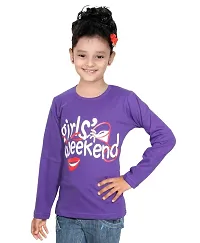 IndiWeaves Girls Cotton Purple Full Sleeves Printed T-Shirts(10200-11-IW-XXL_XX-Large)-thumb1