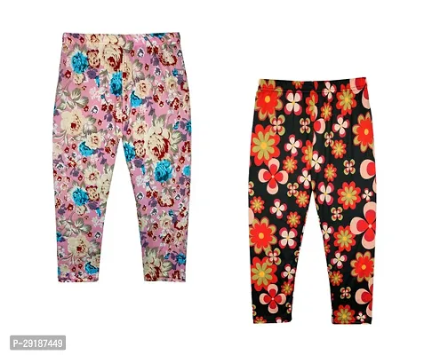 Fabulous Polyester Printed Slim Fit Capris For Girls Pack Of 2-thumb0