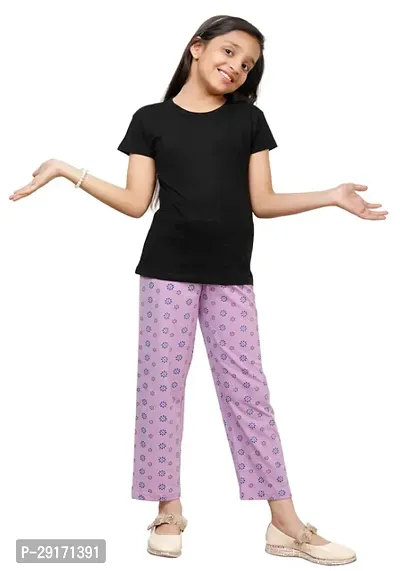 Stylish Multicoloured Cotton Printed Pyjama Lower Pant For Girls Pack Of 5-thumb2