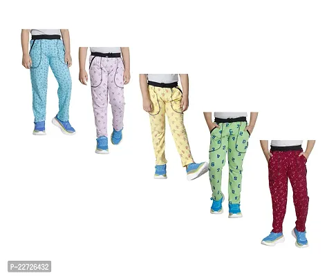 Stylish Cotton Multicoloured Track Pant For Boys Pack Of 5