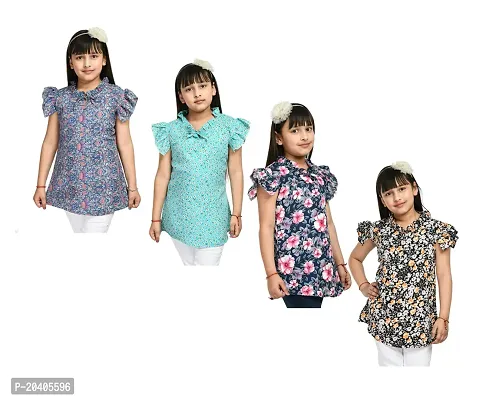 Beautiful Multicoloured Crepe Tops Pack Of 4