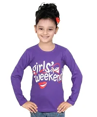 IndiWeaves Girls Cotton Purple Full Sleeves Printed T-Shirts(10200-11-IW-XL_X-Large)-thumb2