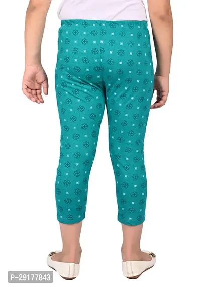 Fabulous Green Cotton Printed Capri For Girls-thumb5