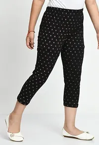 Fabulous Black Cotton Printed Capri For Girls-thumb3