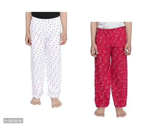 Stylish Cotton Printed Pyjama For Girls Pack Of 2