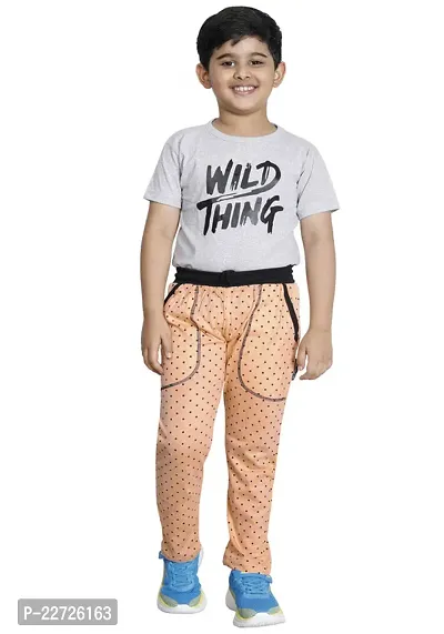 Stylish Cotton Beige Track Pant For Boys-thumb0