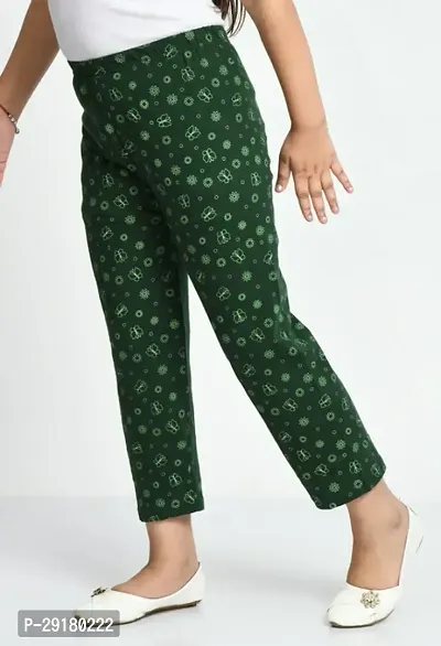 Stylish Olive Cotton Printed Pyjama For Girl-thumb3