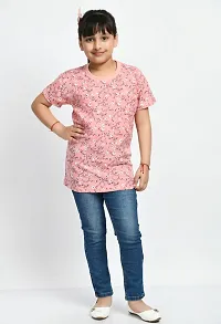 Stylish Multicoloured Crepe Printed Tee For Girls Pack Of 2-thumb1